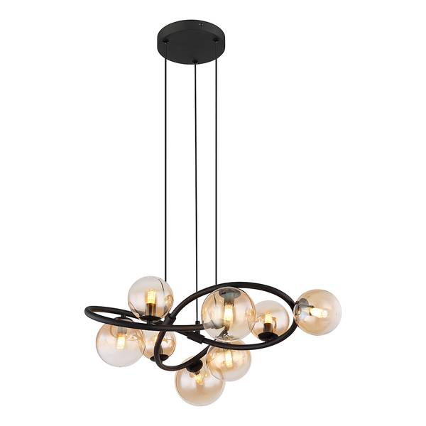 Lampada a sospensione a LED Tuberius Nero - Ferro - Vetro colorato - 65 x 120 x 65 cm