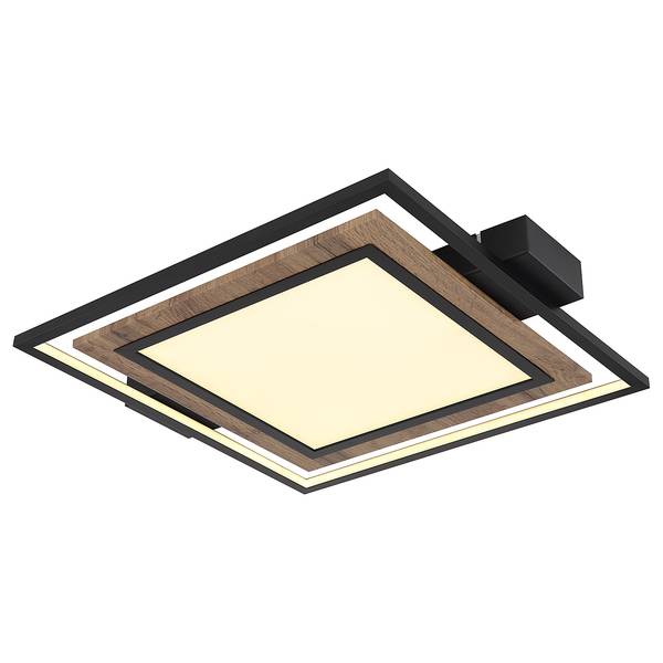 Lampada da soffitto LED Gabaldo Nero - Marrone - Ferro - Plexiglas - 45 x 6 x 50 cm