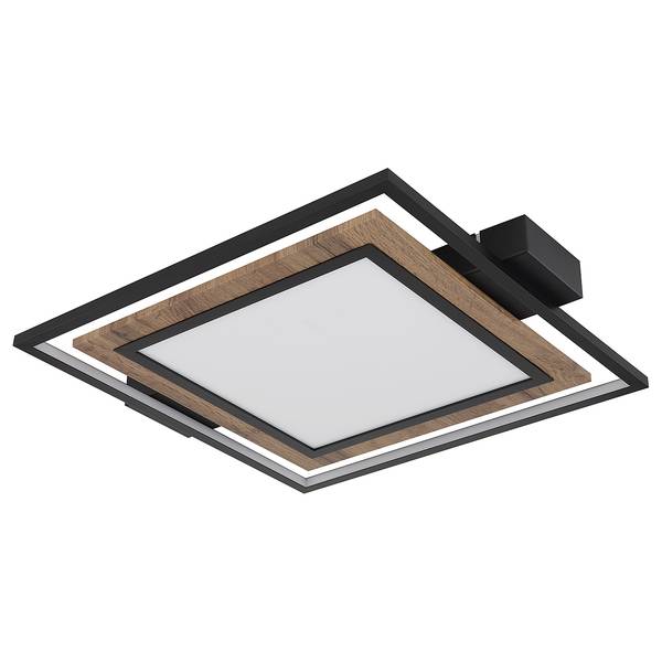 Lampada da soffitto LED Gabaldo Nero - Marrone - Ferro - Plexiglas - 45 x 6 x 50 cm