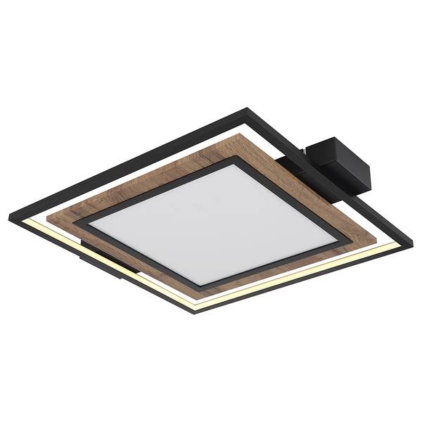 Lampada da soffitto LED Gabaldo Nero - Marrone - Ferro - Plexiglas - 45 x 6 x 50 cm