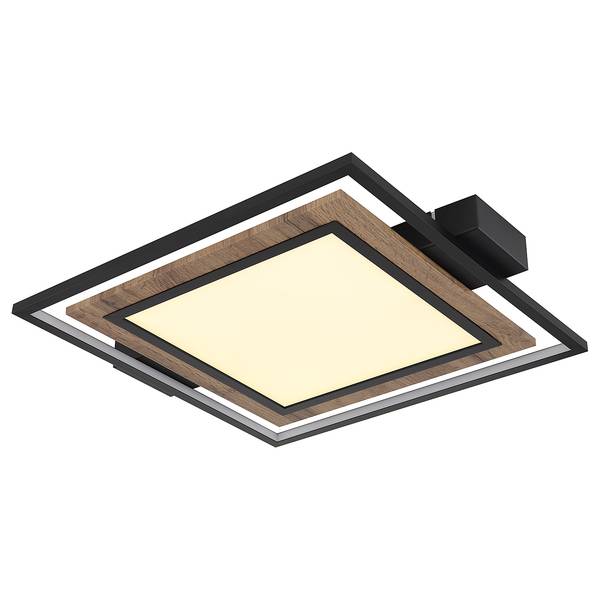 Lampada da soffitto LED Gabaldo Nero - Marrone - Ferro - Plexiglas - 45 x 6 x 50 cm
