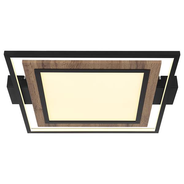 Lampada da soffitto LED Gabaldo Nero - Marrone - Ferro - Plexiglas - 45 x 6 x 50 cm