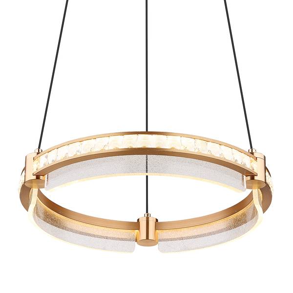 Lampada a sospensione LED Blondie Dorato - Alluminio - Ferro - Vetro trasparente - Plexiglas - 40 x 120 x 40 cm