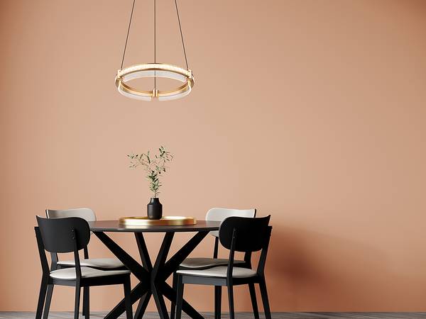 Lampada a sospensione LED Blondie Dorato - Alluminio - Ferro - Vetro trasparente - Plexiglas - 40 x 120 x 40 cm