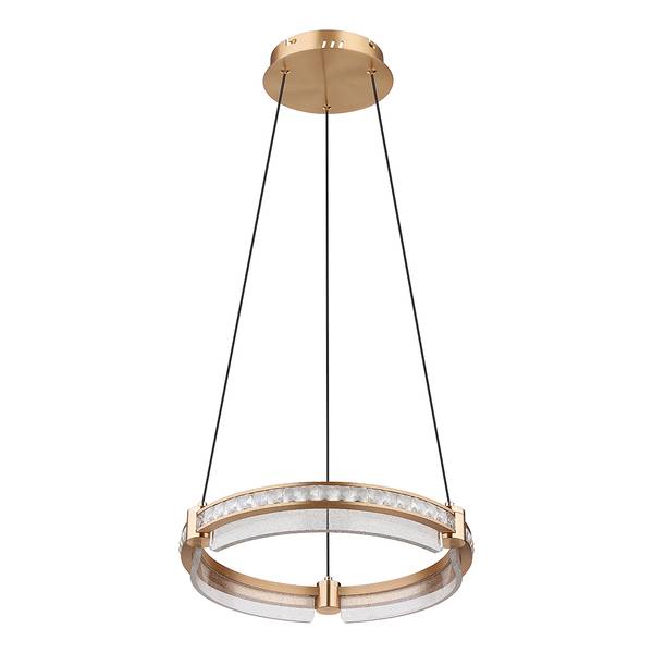 Lampada a sospensione LED Blondie Dorato - Alluminio - Ferro - Vetro trasparente - Plexiglas - 40 x 120 x 40 cm