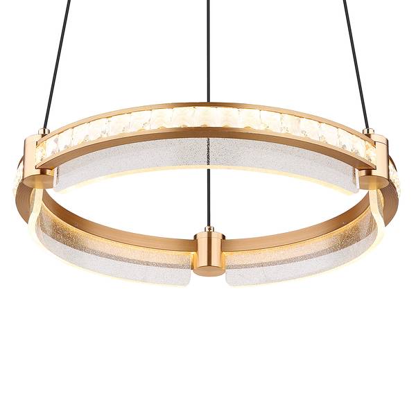 Lampada a sospensione LED Blondie Dorato - Alluminio - Ferro - Vetro trasparente - Plexiglas - 40 x 120 x 40 cm