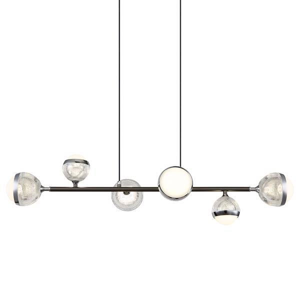 Suspension LED Untsy Verre acrylique / Aluminium - Nb d'ampoules : 6