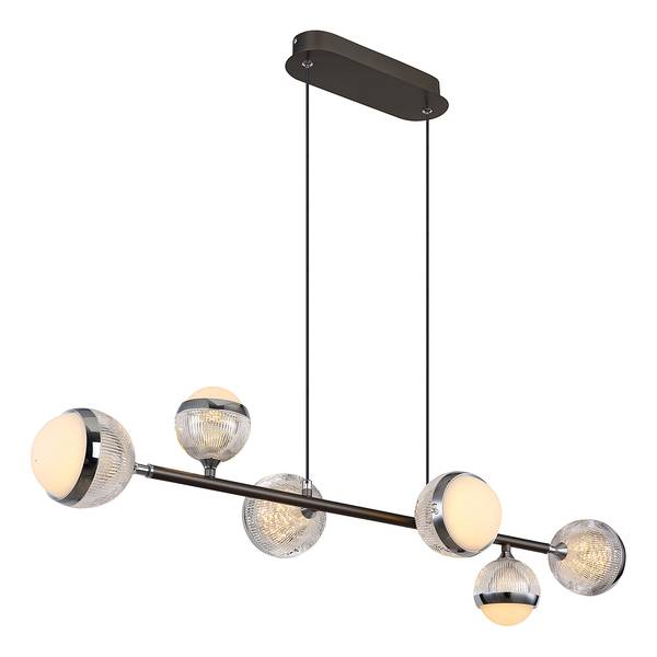 Suspension LED Untsy Verre acrylique / Aluminium - Nb d'ampoules : 6