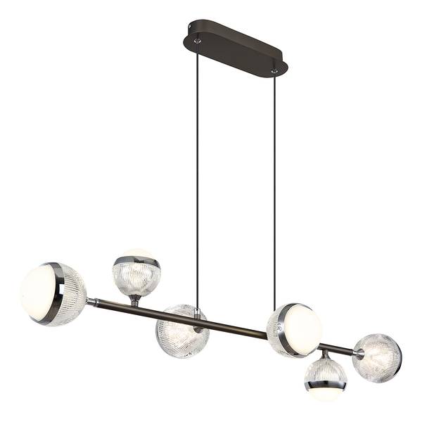 Suspension LED Untsy Verre acrylique / Aluminium - Nb d'ampoules : 6