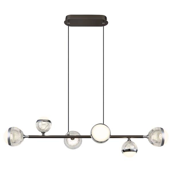 Suspension LED Untsy Verre acrylique / Aluminium - Nb d'ampoules : 6