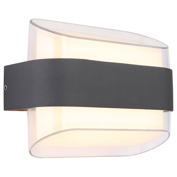 Lampada da parete LED Plixon A Grigio -  - Ferro - Plexiglas - 16 x 13 x 8 cm