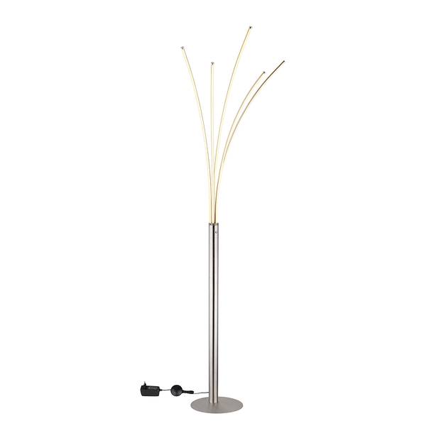 Lampada da terra LED Bizzy Grigio - Argento - Ferro - Plexiglas - 60 x 187 x 56 cm