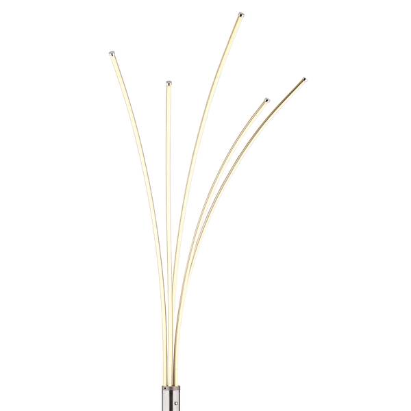 Lampada da terra LED Bizzy Grigio - Argento - Ferro - Plexiglas - 60 x 187 x 56 cm