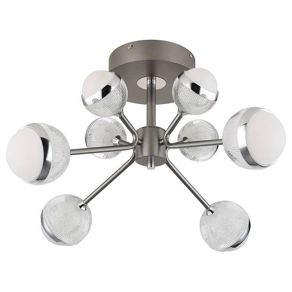 Lampada da soffitto LED Untsy B Grigio -  - Alluminio - Ferro - Plexiglas - 61 x 29 x 61 cm