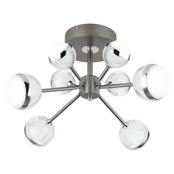 Lampada da soffitto LED Untsy B Grigio -  - Alluminio - Ferro - Plexiglas - 61 x 29 x 61 cm