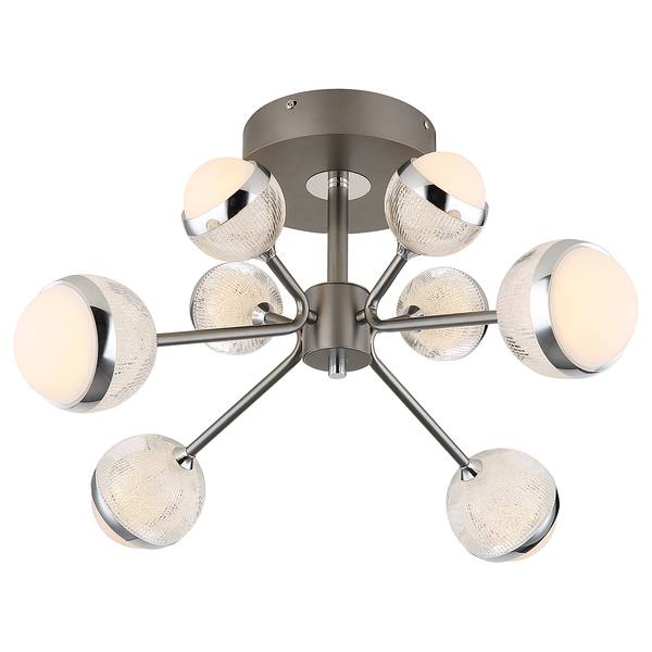 Lampada da soffitto LED Untsy B Grigio -  - Alluminio - Ferro - Plexiglas - 61 x 29 x 61 cm