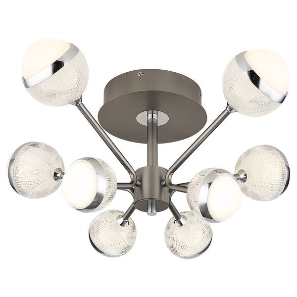 Lampada da soffitto LED Untsy B Grigio -  - Alluminio - Ferro - Plexiglas - 61 x 29 x 61 cm