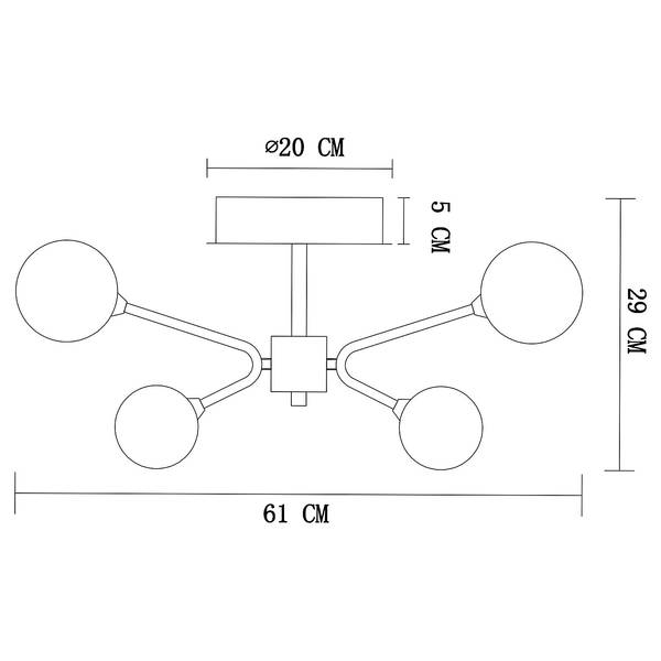 Lampada da soffitto LED Untsy B Grigio -  - Alluminio - Ferro - Plexiglas - 61 x 29 x 61 cm