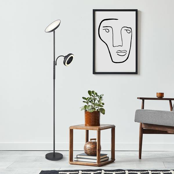 Staande LED-lamp Davyd ijzer/acrylglas - 2-lichts