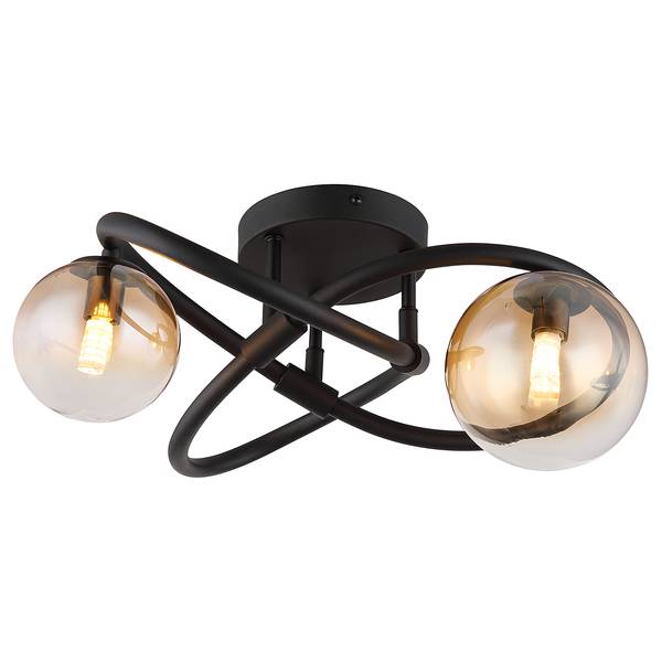 Plafonnier LED Tuberius - Type A Verre coloré / Fer - 2 ampoules