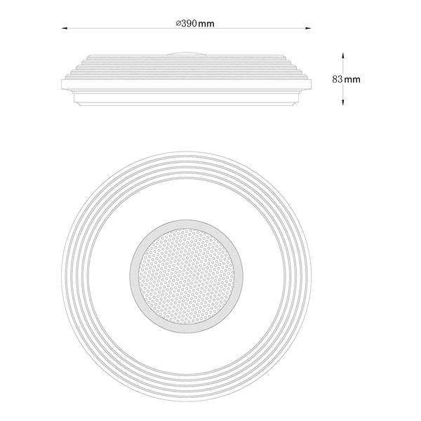 Lampada da soffitto LED Veleno Bianco - Ferro - Plexiglas - 39 x 8 x 39 cm