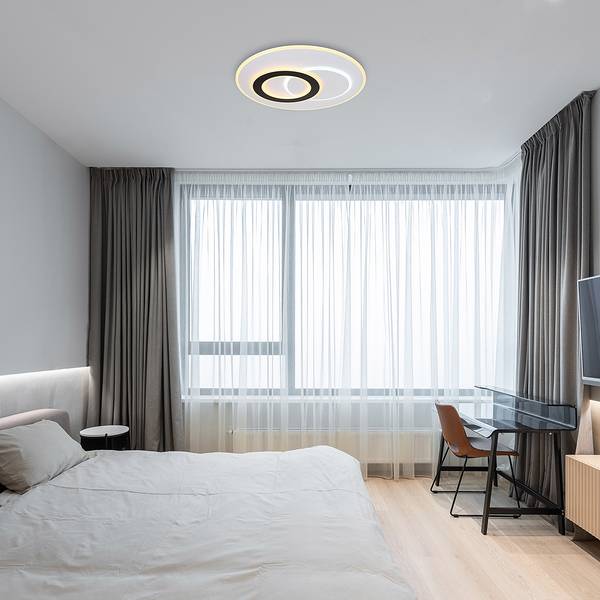 Lampada da soffitto a LED Jacques Nero - Bianco - Ferro - Plexiglas - 70 x 6 x 70 cm