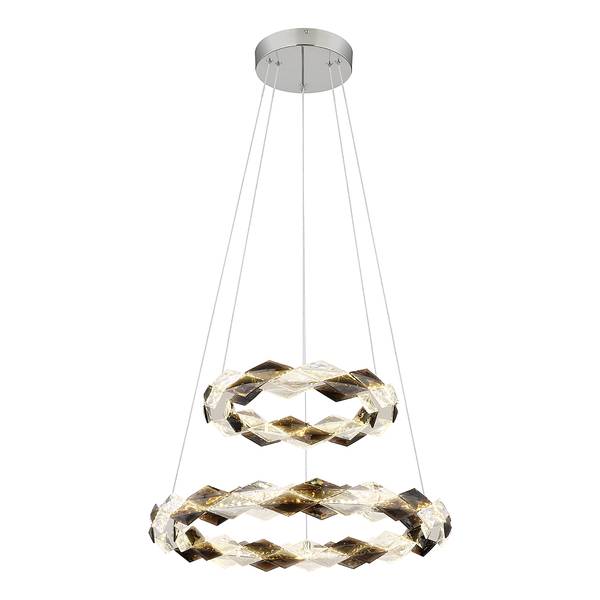 Lampada a sospensione LED Karilion Argento -  - Ferro - Plexiglas - 55 x 130 x 55 cm