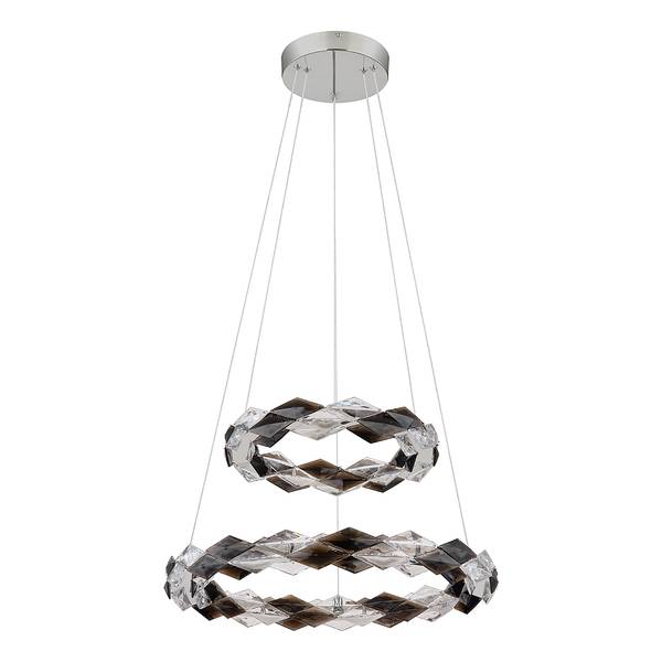 Lampada a sospensione LED Karilion Argento -  - Ferro - Plexiglas - 55 x 130 x 55 cm