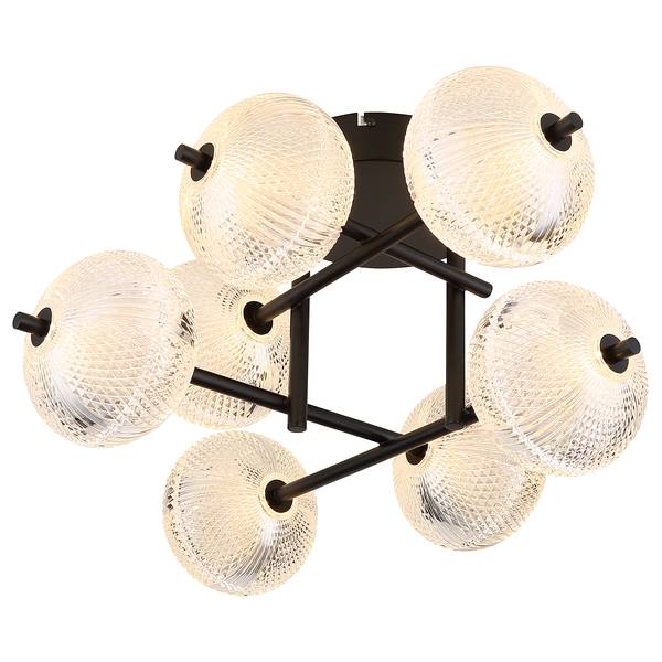 Lampada da soffitto LED Aida B Nero - Ferro - Plexiglas - 55 x 30 x 65 cm