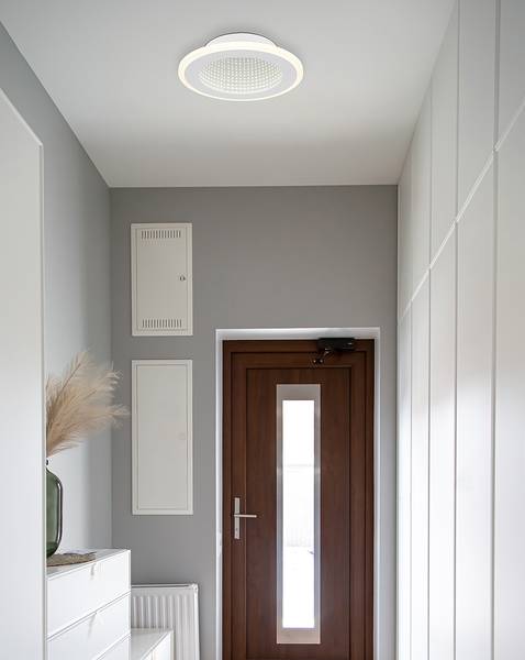 Lampada soffitto LED rotonda Lamela Bianco - Ferro - Plexiglas - 23 x 4 x 23 cm
