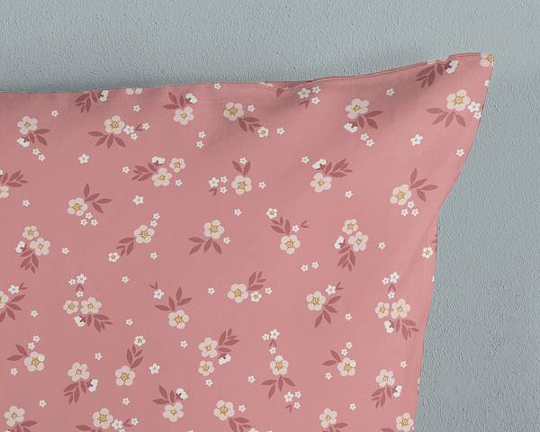 Kinderbettwäsche Rehkitz Baumwolle - Pink - 100 x 135 cm + Kissen 40 x 60 cm