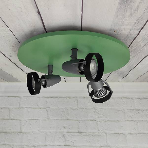 Deckenstrahler Saturn Kunststoff - 3-flammig - Grün