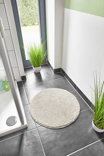Tapis de bain Florida rond Polyester recyclé - Beige