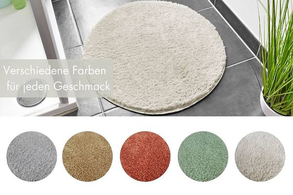 Tapis de bain Florida rond Polyester recyclé - Beige