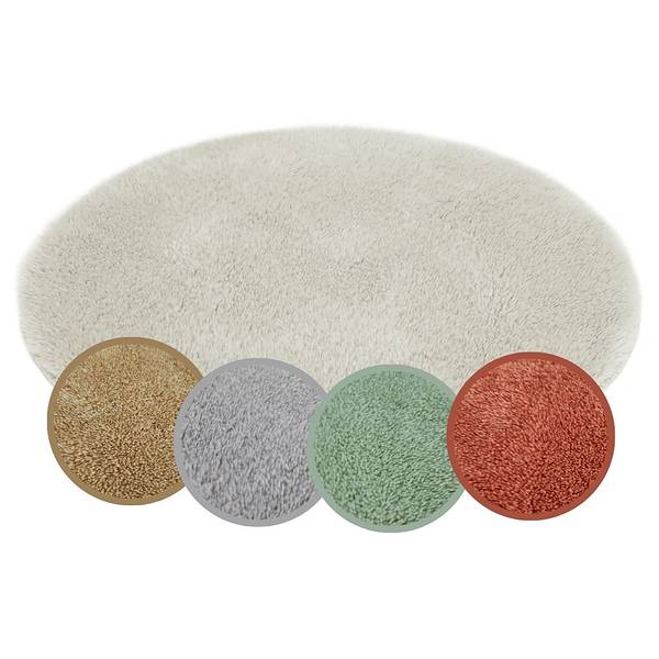 Tapis de bain Florida rond Polyester recyclé - Beige