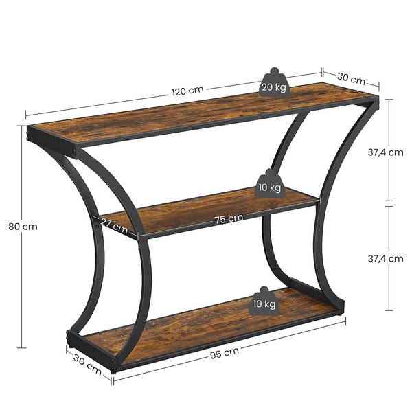Tavolo consolle Niolon Marrone - Materiale a base lignea - 120 x 80 x 30 cm