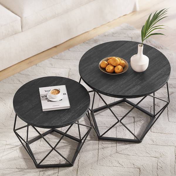 Couchtisch Tuxford 60 cm 2er-Set Schwarz