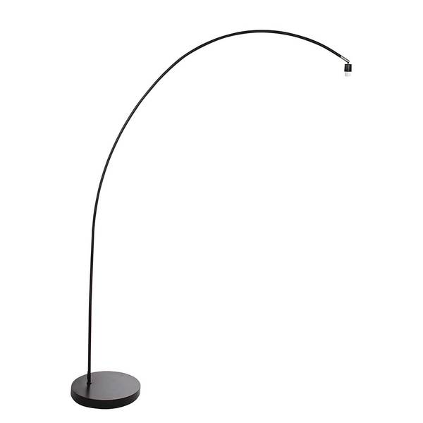 Stehleuchte Solva Typ A Aluminium / Leinen - 1-flammig - Schwarz / Wollweiß