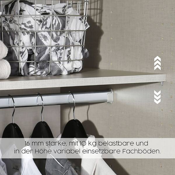 Drehtürenschrank Mainz mit Passepartout Graumetallic - Breite: 141 cm - Ohne Beleuchtung - Mit Spiegeltür/-en