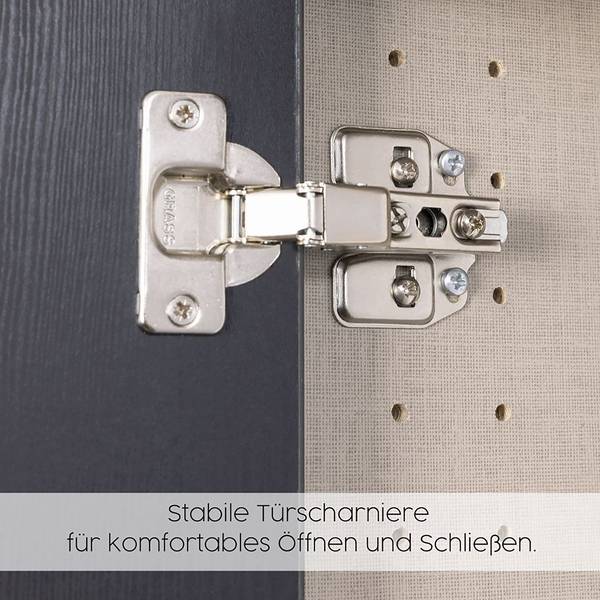 Drehtürenschrank Mainz mit Passepartout Graumetallic - Breite: 141 cm - Ohne Beleuchtung - Mit Spiegeltür/-en