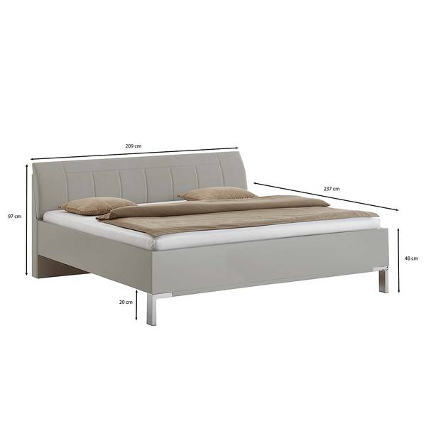 Cadre de lit Shanghai 2 Gris sable - 200 x 220cm