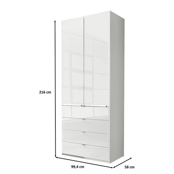 Drehtürenschrank Shanghai 2 Weiß - 99 x 216 cm