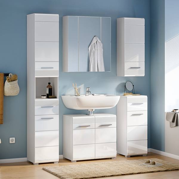 Set de salle de bain Collie 5 pcs Blanc brillant