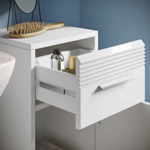 Set de salle de bain Collie 5 pcs Blanc brillant