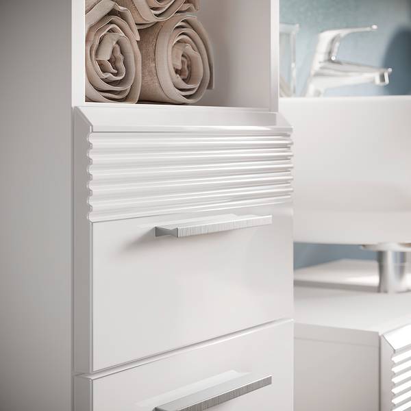 Set de salle de bain Collie 5 pcs Blanc brillant