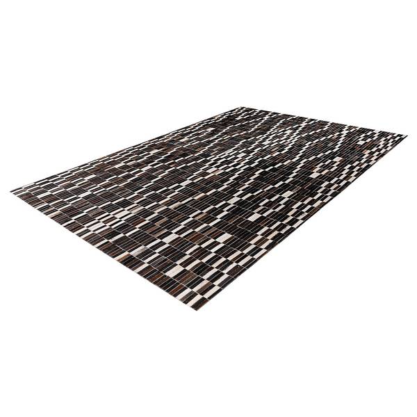 Tappeto a pelo corto Lavin 100 Pelle - Marrone / Crema - 160 x 230 cm