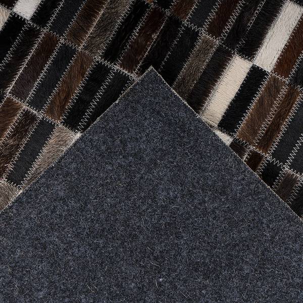 Tappeto a pelo corto Lavin 100 Pelle - Marrone / Crema - 160 x 230 cm
