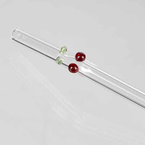 Set di cannucce LONG DRINK Ciliegia Vetro borosilicato - Trasparente / Colorato