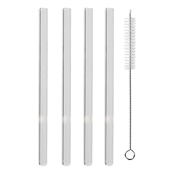 Set rietjes LONG DRINK 5-delig borosilicaatglas - transparant