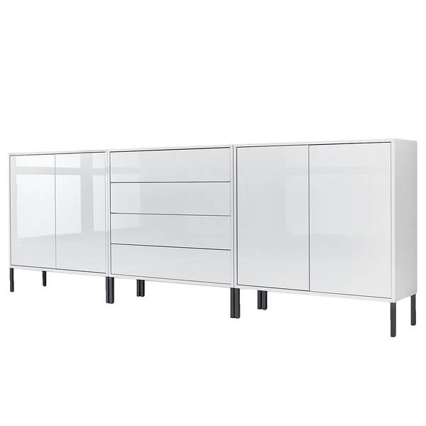 Sideboard Mart 237 cm - Metallfüße Typ B Hochglanz Weiß